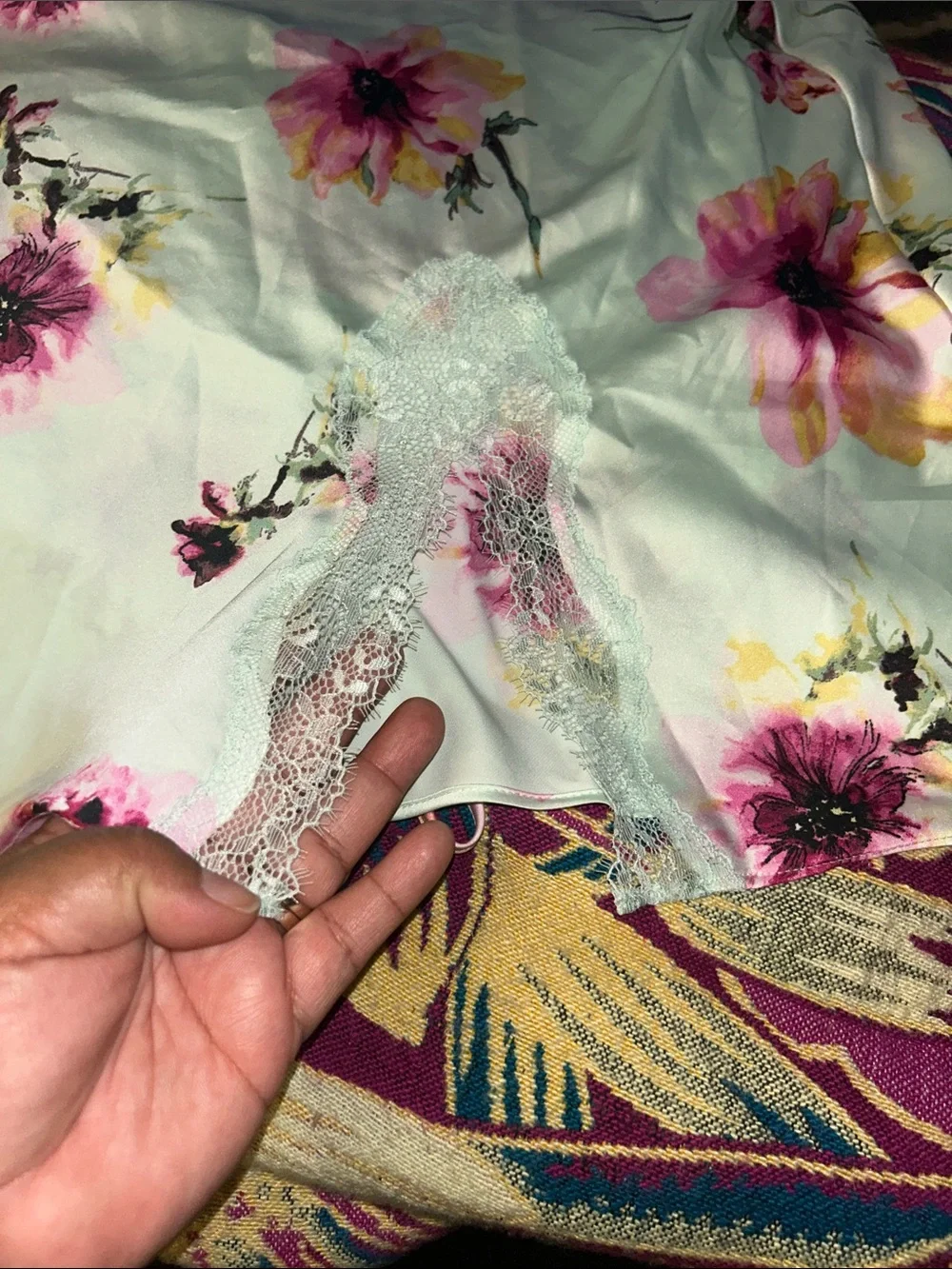 NWT Plus Size Chemise in mint color and floral print by INC by Macys